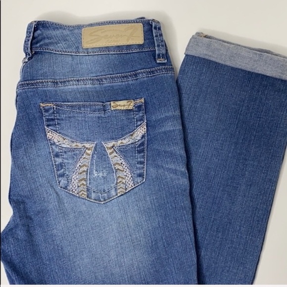 Seven7 Slim Straight distress jeans 4 - Picture 1 of 7